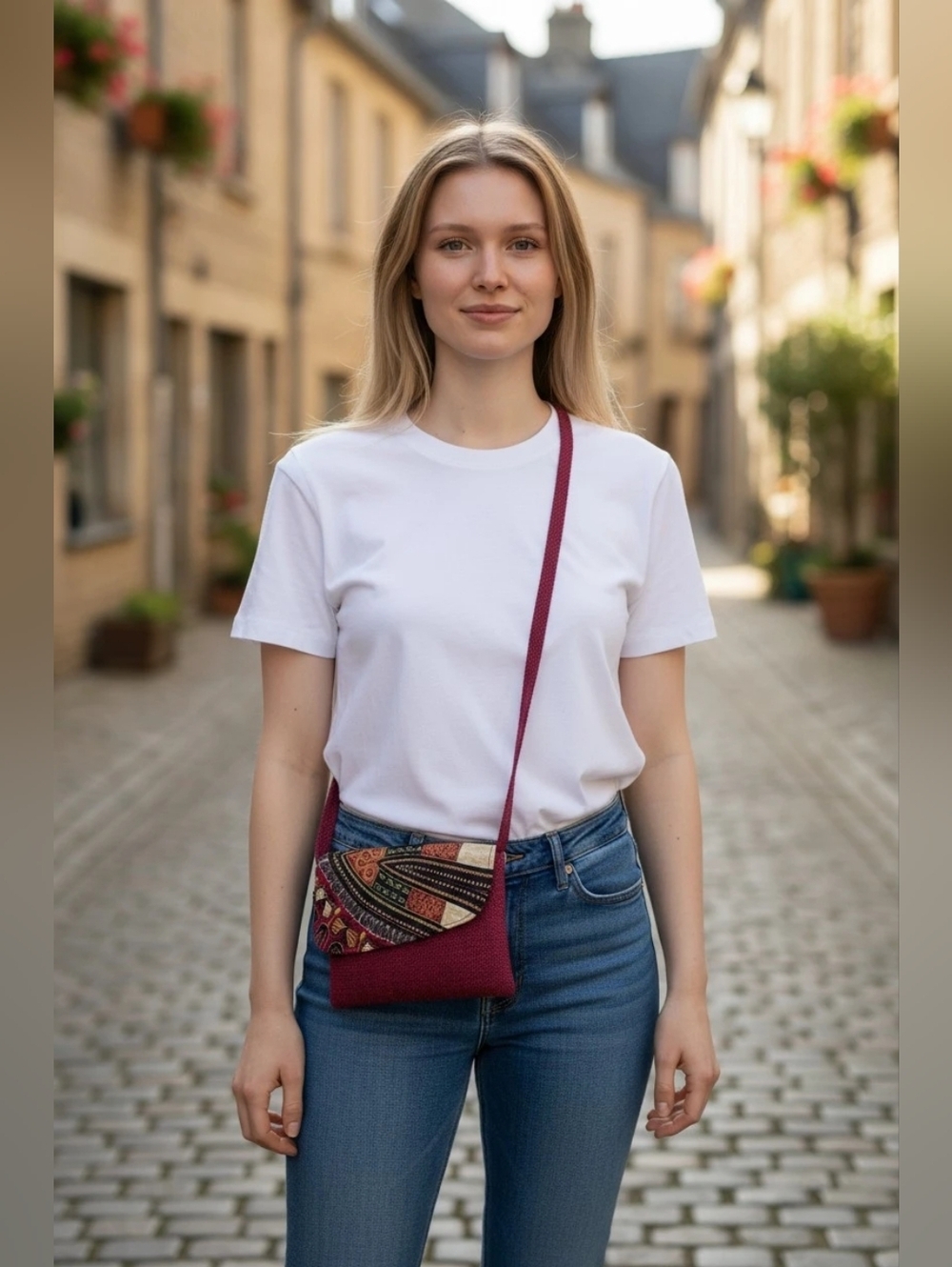 NEW Handmade Beautiful Dark Pink Hand-Made Cross Body Small Purse